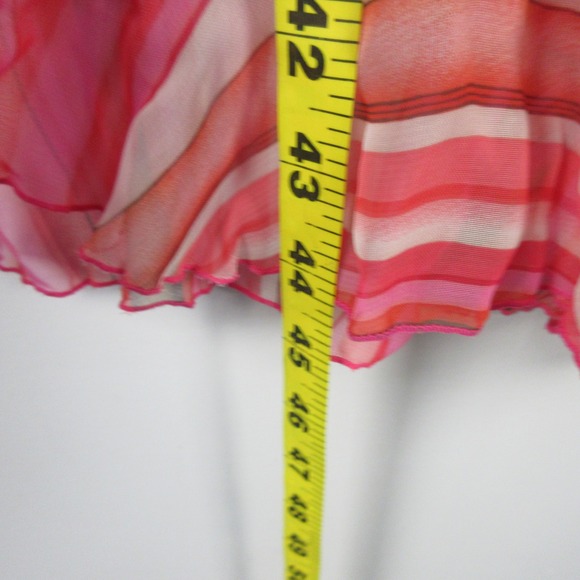 Y2K Vtg Believe Maxi Dress Women's Size 12 Pink Stripe Slip Cowl Neck Sleeveless - Picture 6 of 7